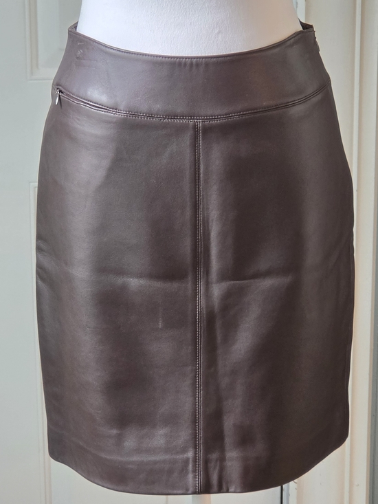 Lord & Taylor Dresses & Skirts - Vintage Lord & Taylor Nappa Leather Pencil Skirt Womens 2P Dark Brown Timeless